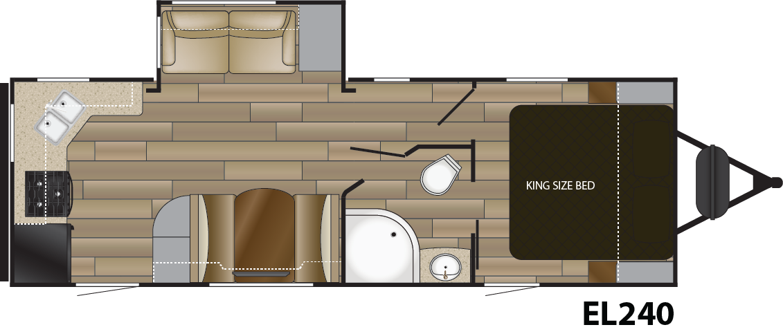 Cruiser Embrace EL240 floorplan with rear kitchen