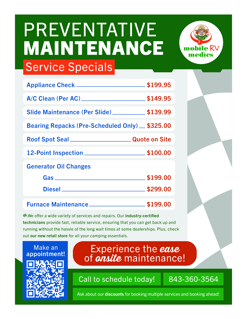 RV Mechanic Pricing near me
