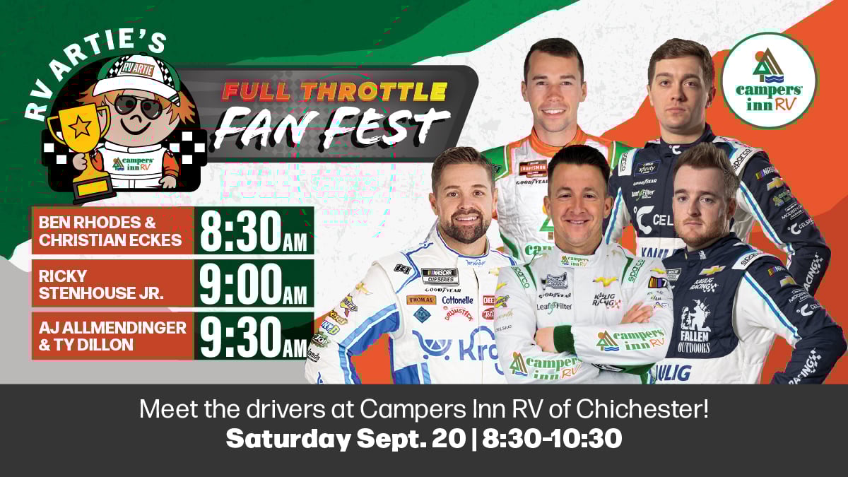 Flyer showing the drivers and listing relevant info about the event