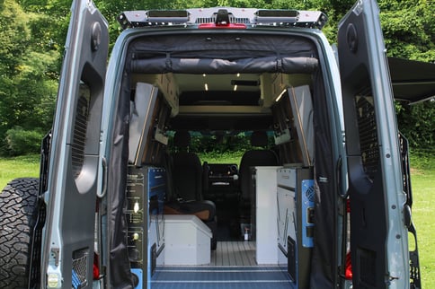 Remote Vans 2026 Oasis Interior Bed Up