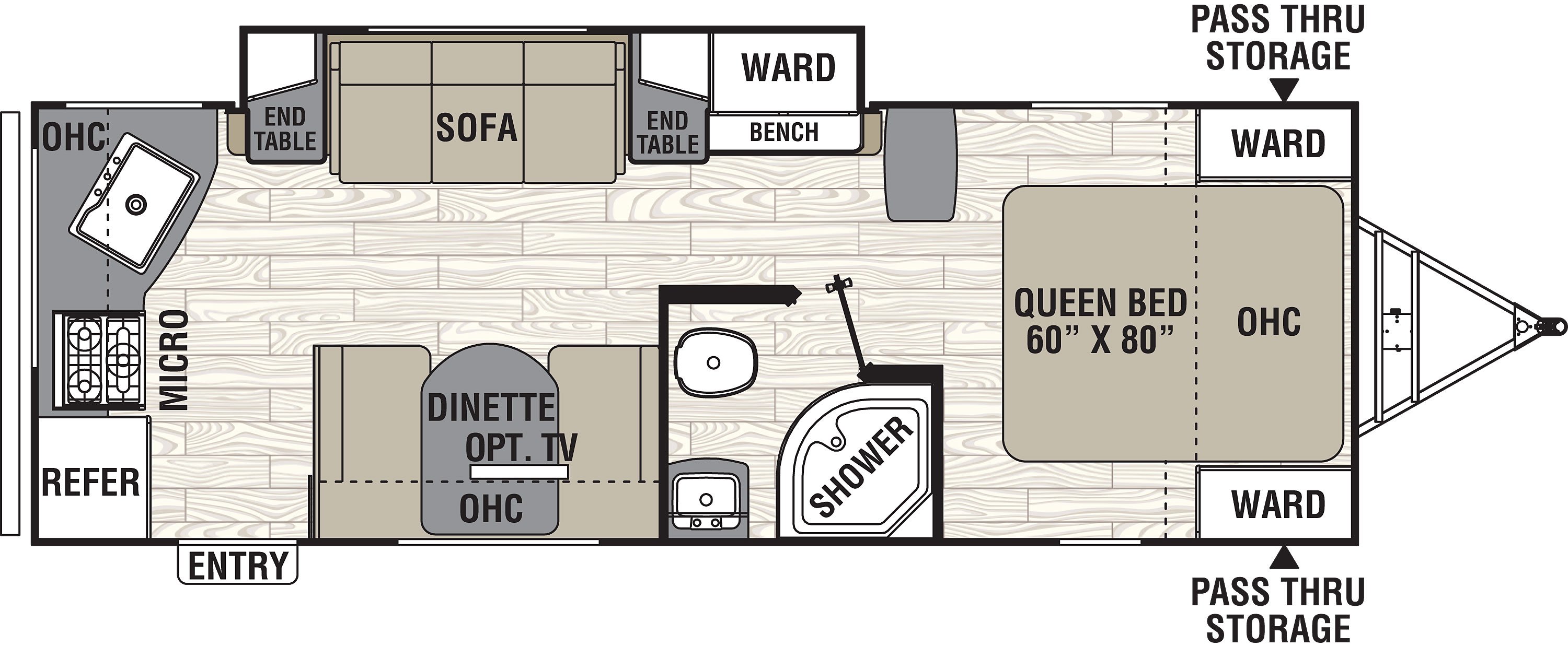 246RKSCoachmen Freedom Express 246RKS floorplan with rear kitchen