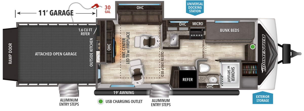 Grand Design Momentum G-Class 29GO Floorpan