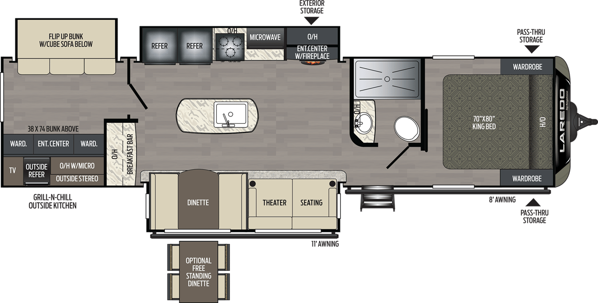 Keystone Laredo 332BH Floorplan