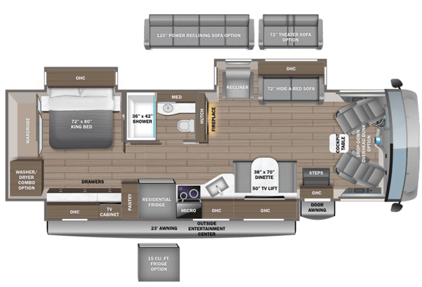 Floorplan of Entegra Coach Emblem