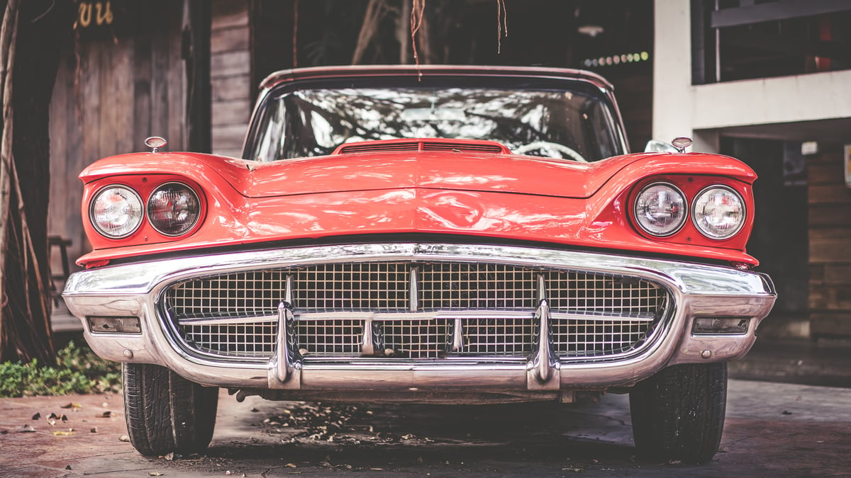 Antique Red Muscle Car