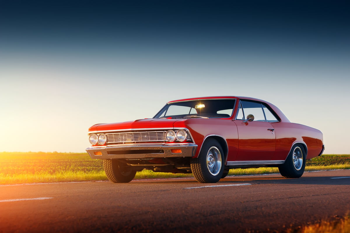 Vintage Red Muscle Car