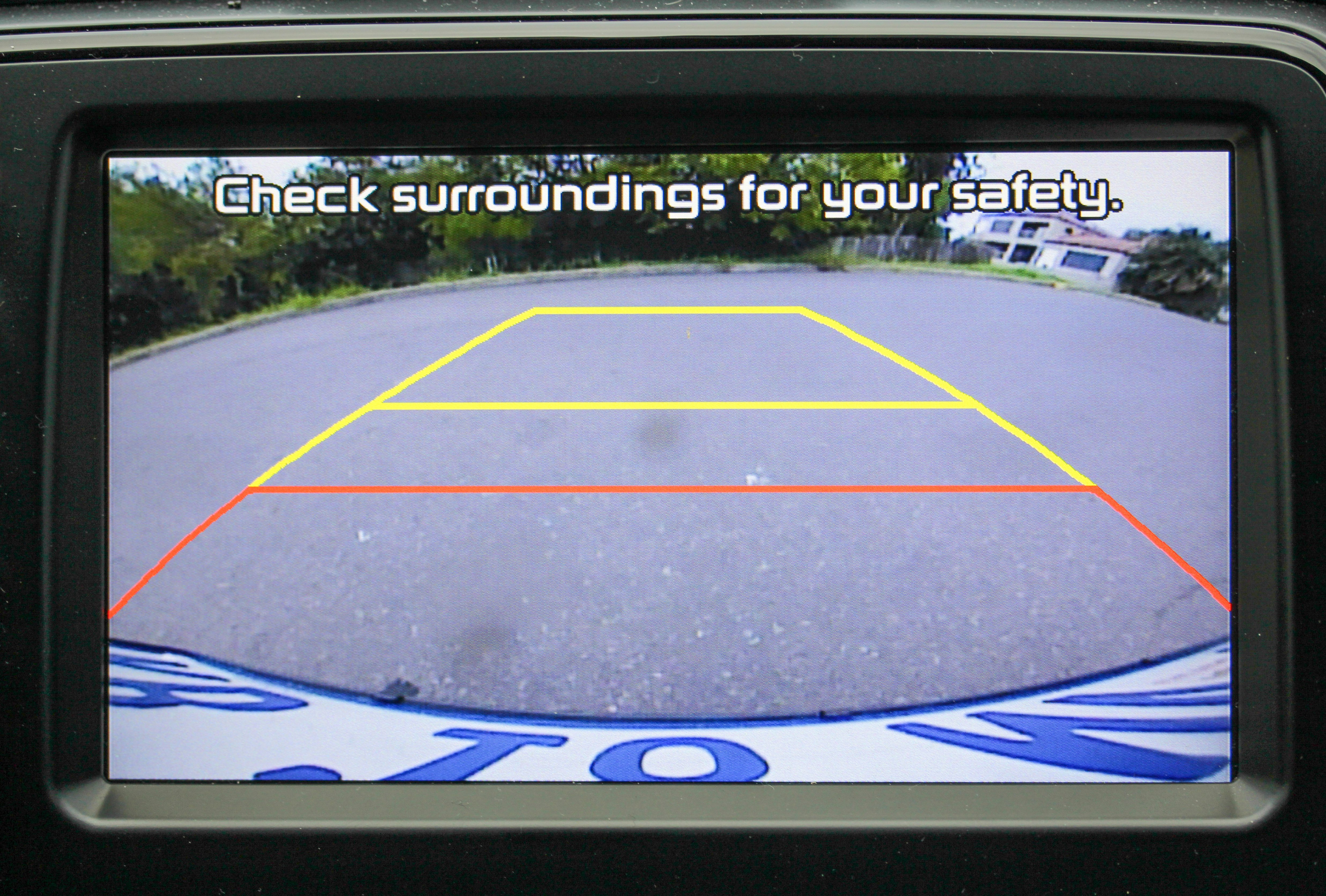 The view from a back-up camera.