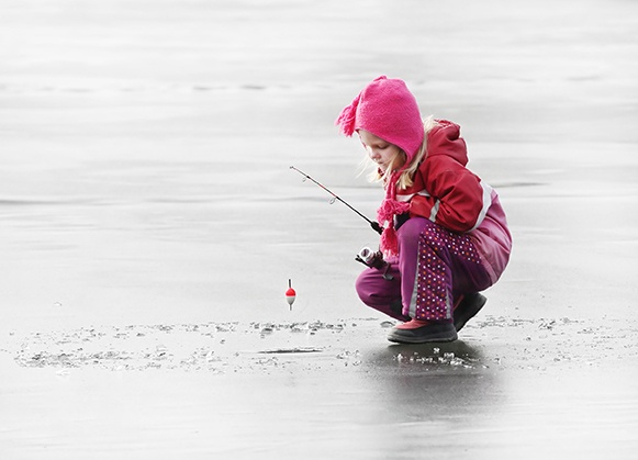 Winter RVers love ice fishing.