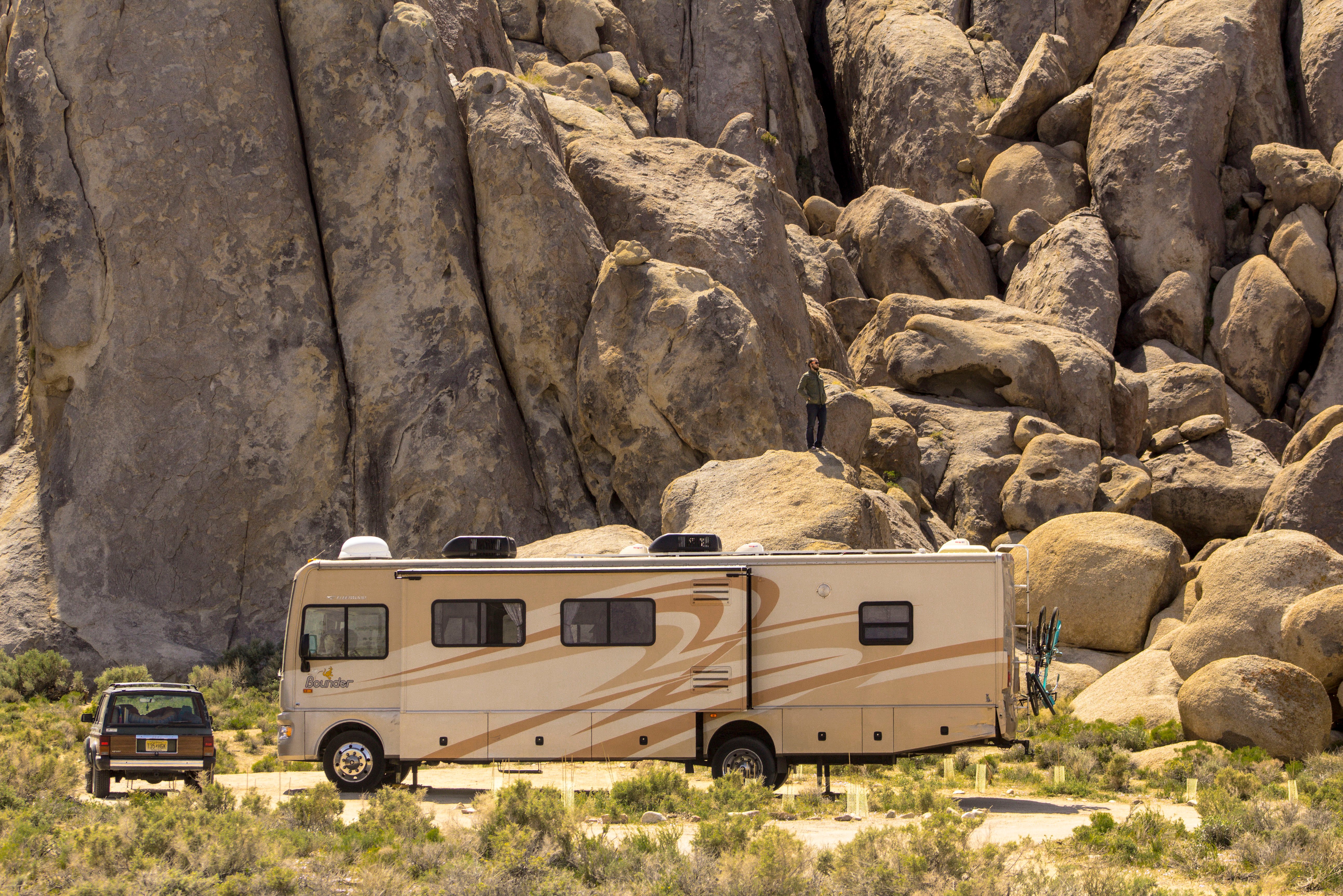 Use a generator or solar panels to recharge your RV's batteries when boondocking.