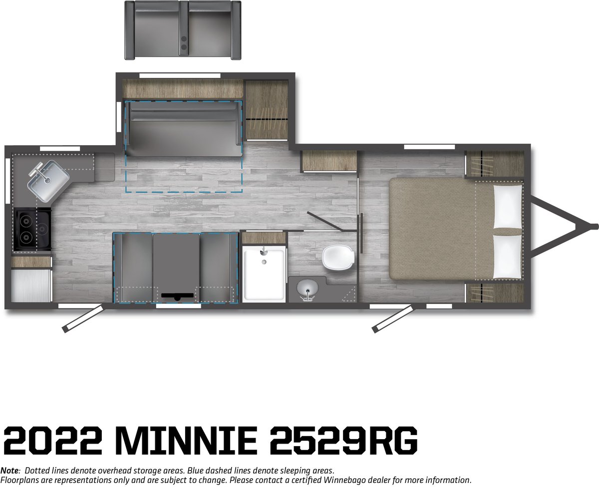 the winnebago minnie 2529rg travel trailer floor plan