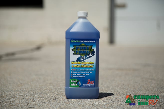 Pure Power Blue, RV waste digester and odor eliminator, top rv products, top rv accessories, dump station, holding tanks, sewer hookup, camping