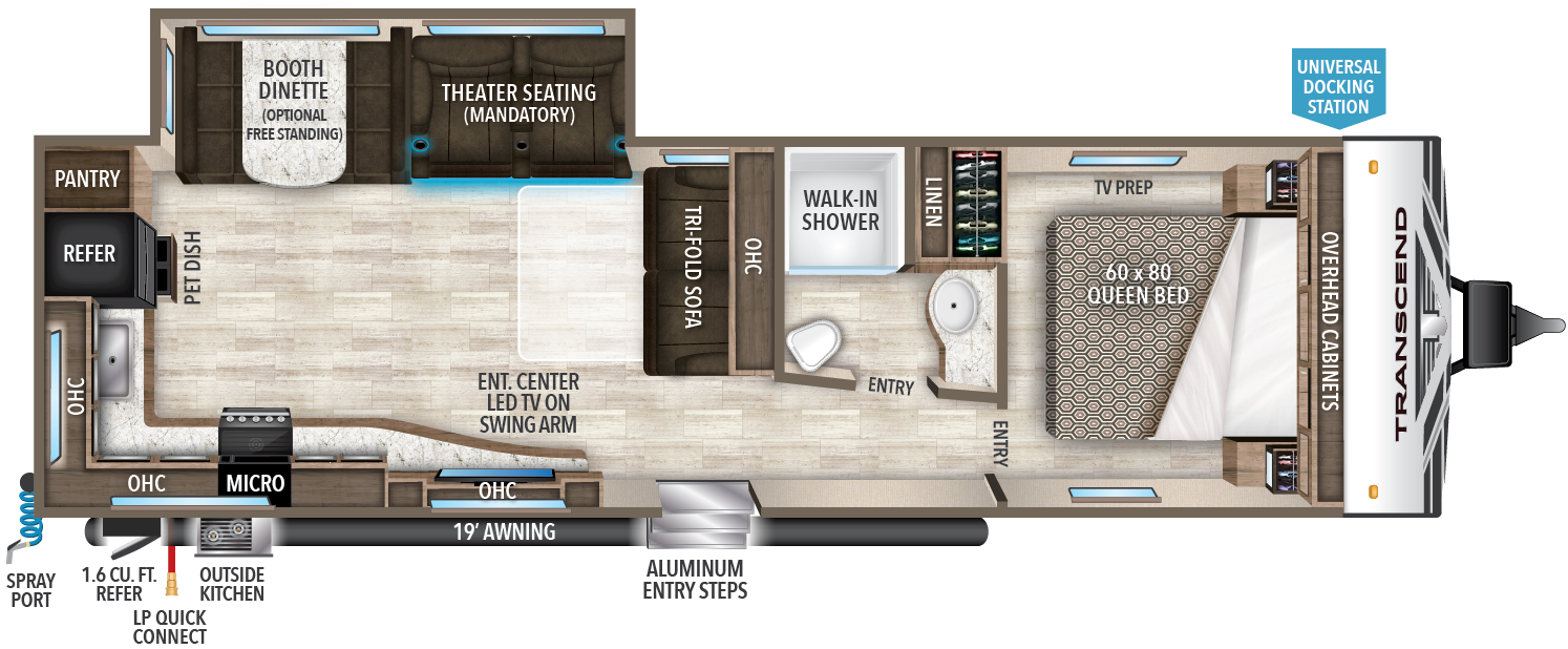 Top 5 Travel Trailers With Rear Kitchens   Transcend 28MKS 4102018 