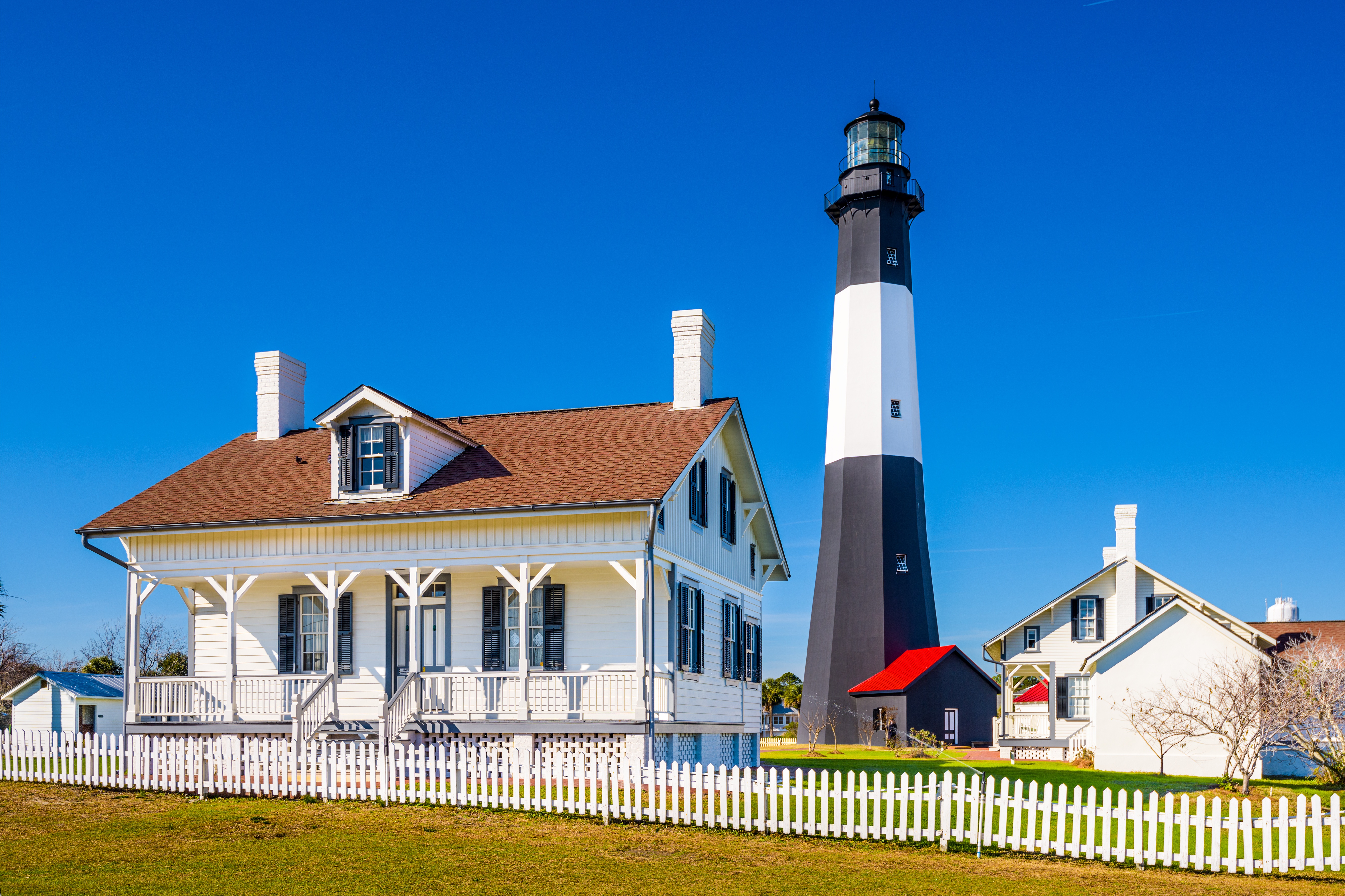 Tybee Island Lighthouse is a popular attraction near Savannah, Georgia for RV snowbirds traveling down I-95 to Florida