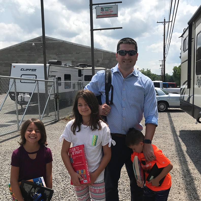 Campers Inn RV COO Ben Hirsch visits the Campers Inn RV dealership in Pittsburgh, Pennsylvania