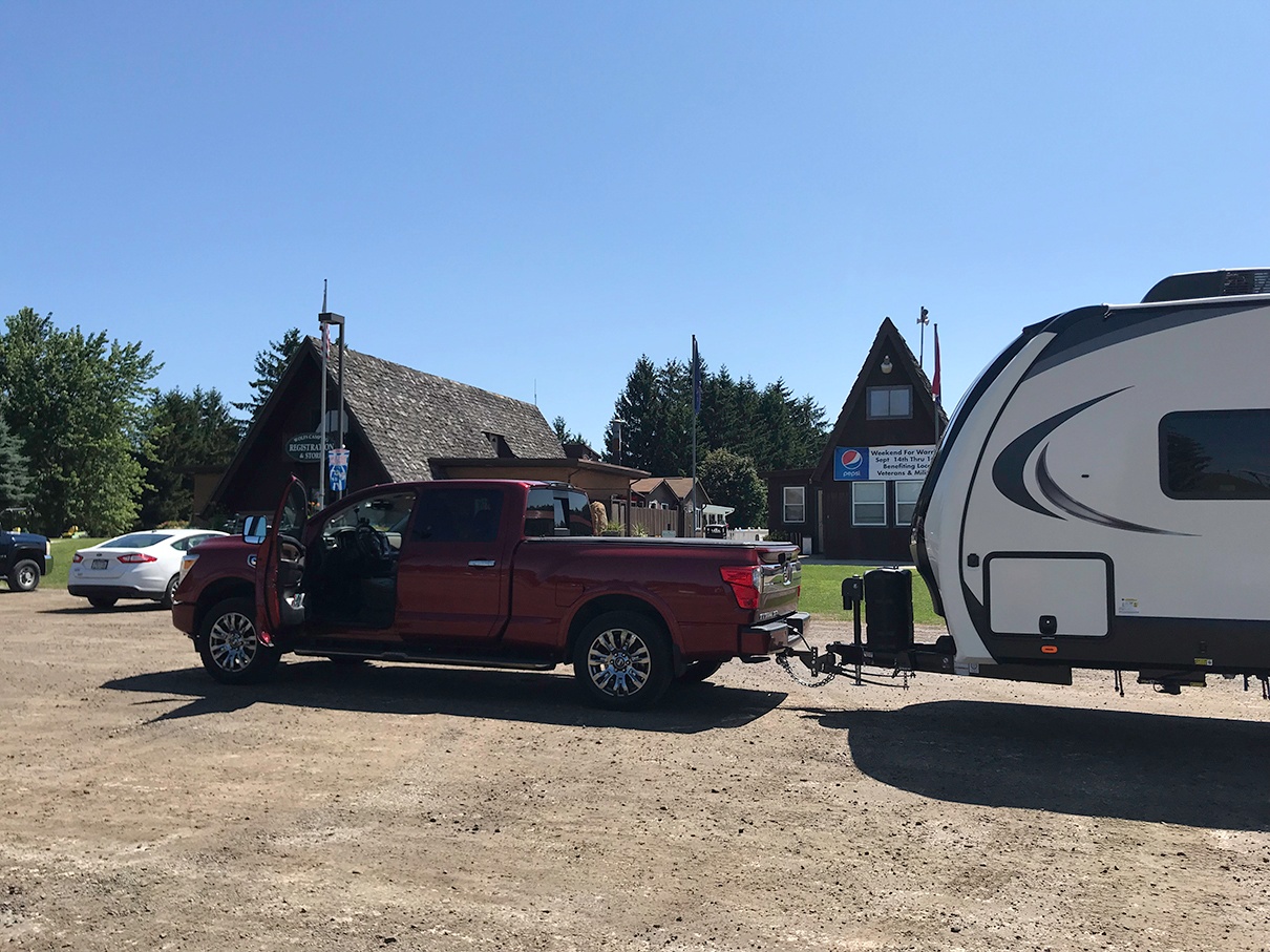 The Hirsch family arrive at their campground in Pennsylvania 