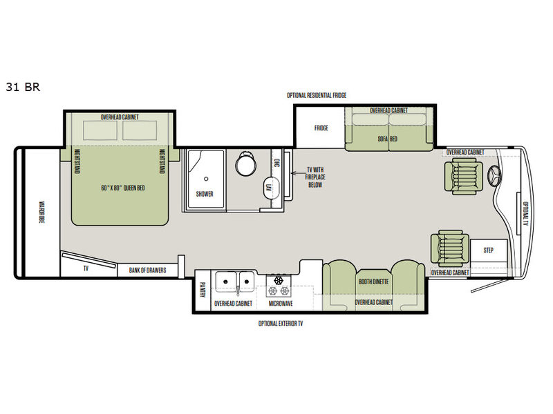 Top 5 Diesel Pusher Motorhomes Tiffin Breeze floorplan