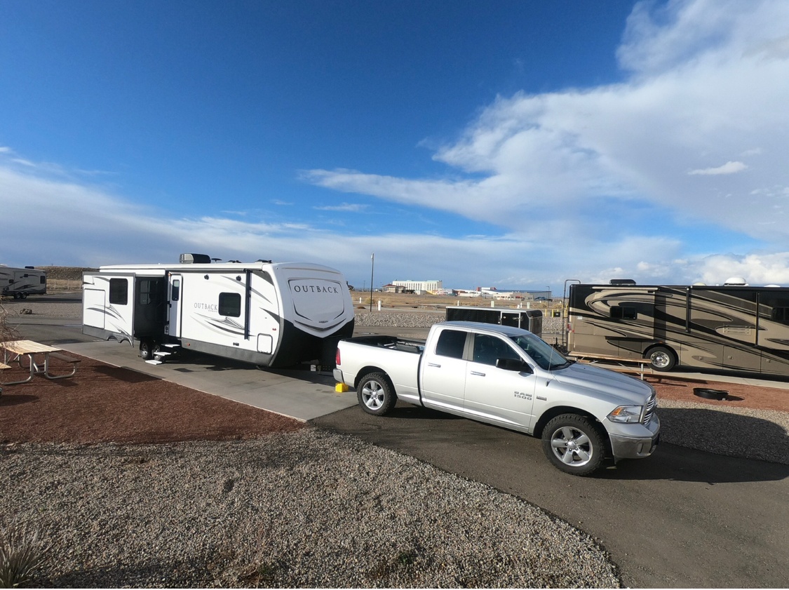 In the football offseason, the Browns travel the country in their Keystone Outback travel trailer