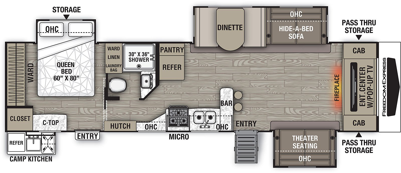 coachmen freedom express liberty edition 321fedsle rear bedroom floorplan