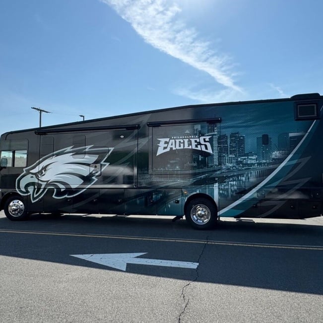 NFL Philadelphia Eagles customized Class A Motorhome RV