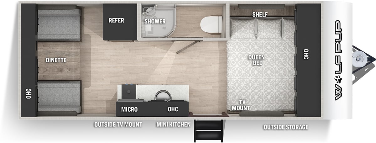 forest river cherokee wolf pup 16ts travel trailer floor plan