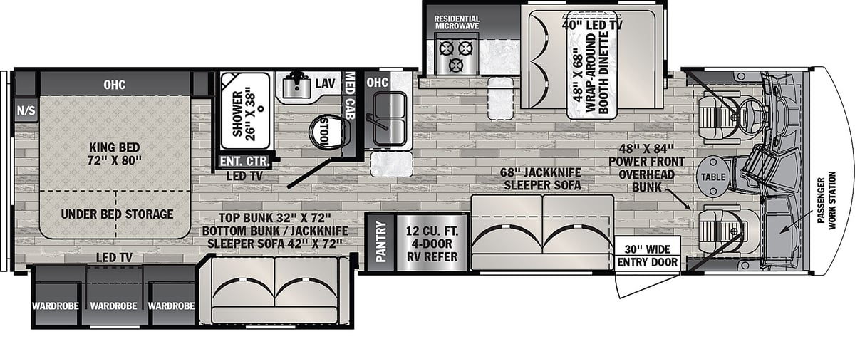 forest river fr3 class a motorhome floor plan