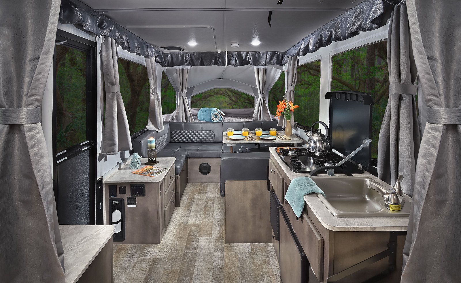 forest river rockwood exterme sports pop up camper interior