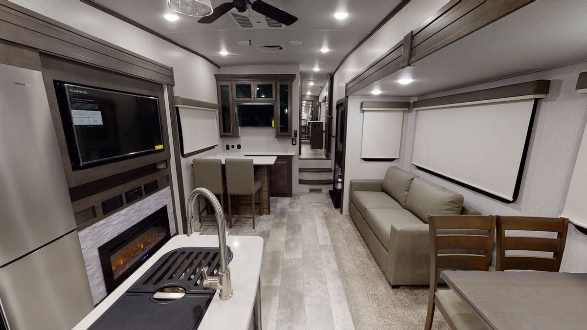 forest river rockwood ultra lite fifth wheel bar and interior