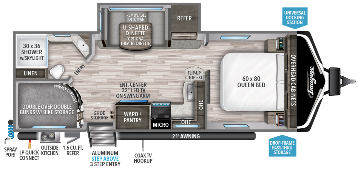 rear living travel trailer with bunks