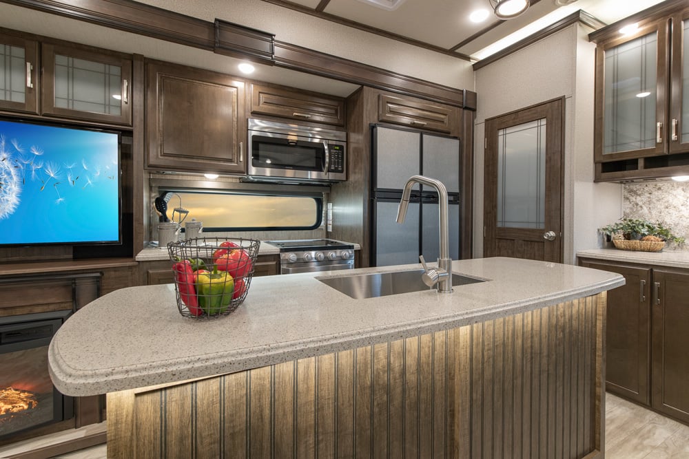 grand design solitude s class fifth wheel kitchen