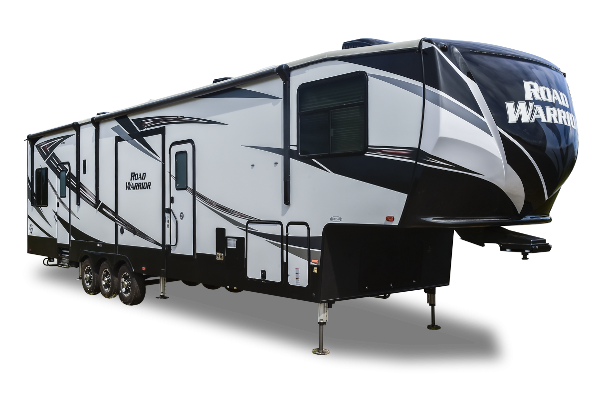 heartland road warrior fifth wheel toy hauler exterior