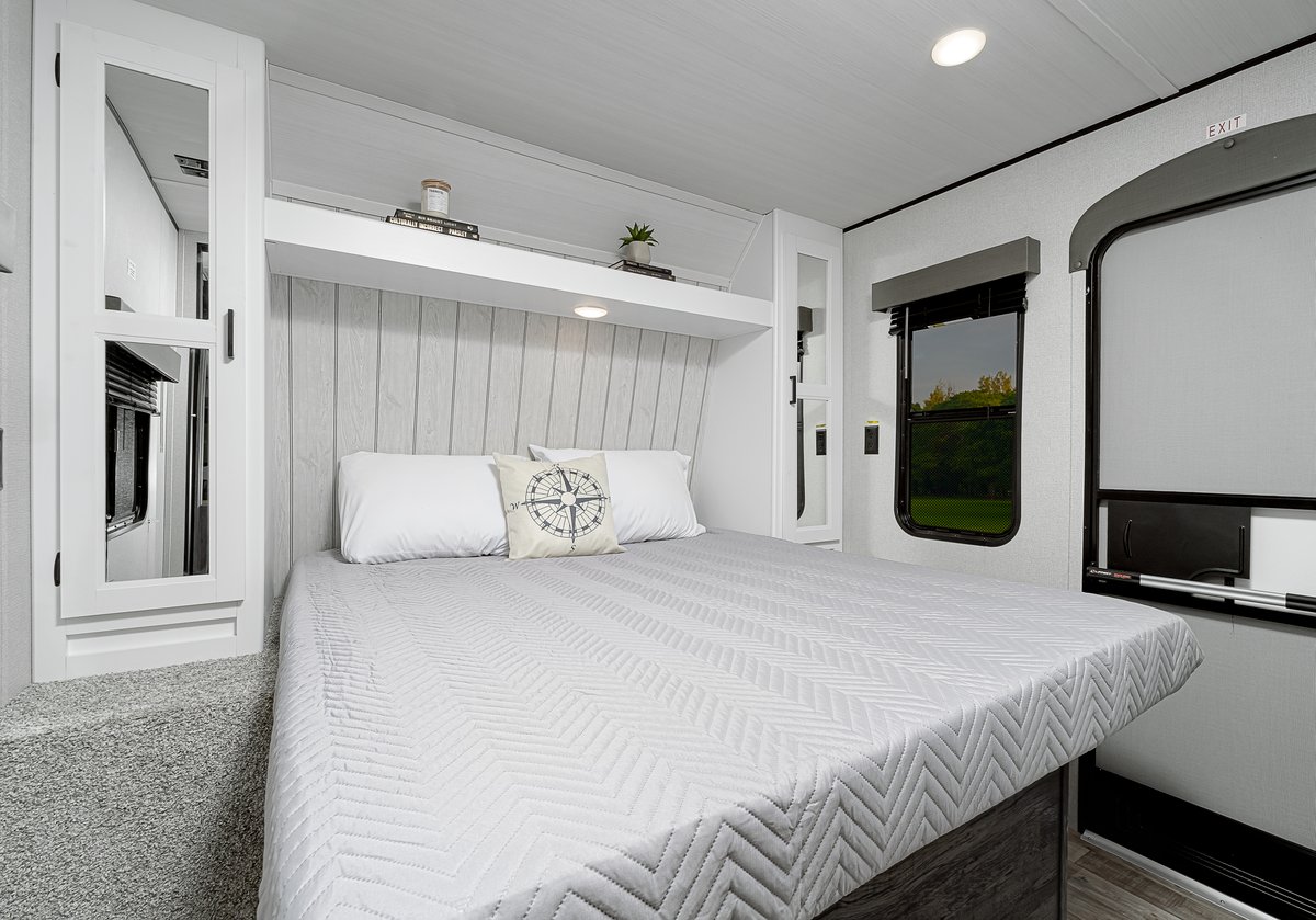 travel trailer interior private bedroom