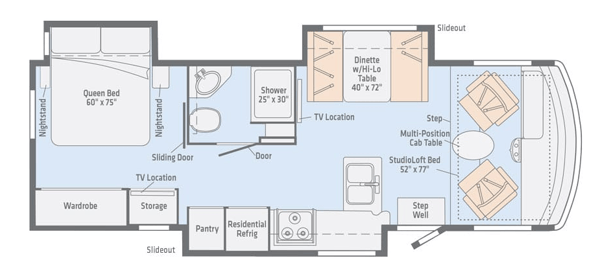 winnebago intent class a motorhome floorplan option