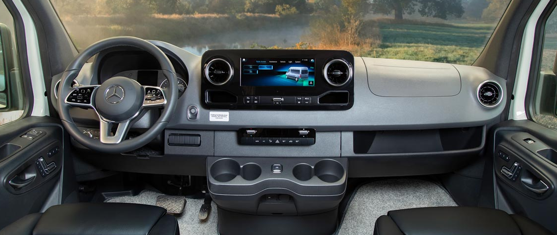 interior of a mercedes benz motorhome