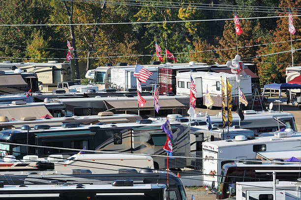 RV city at a tailgating event