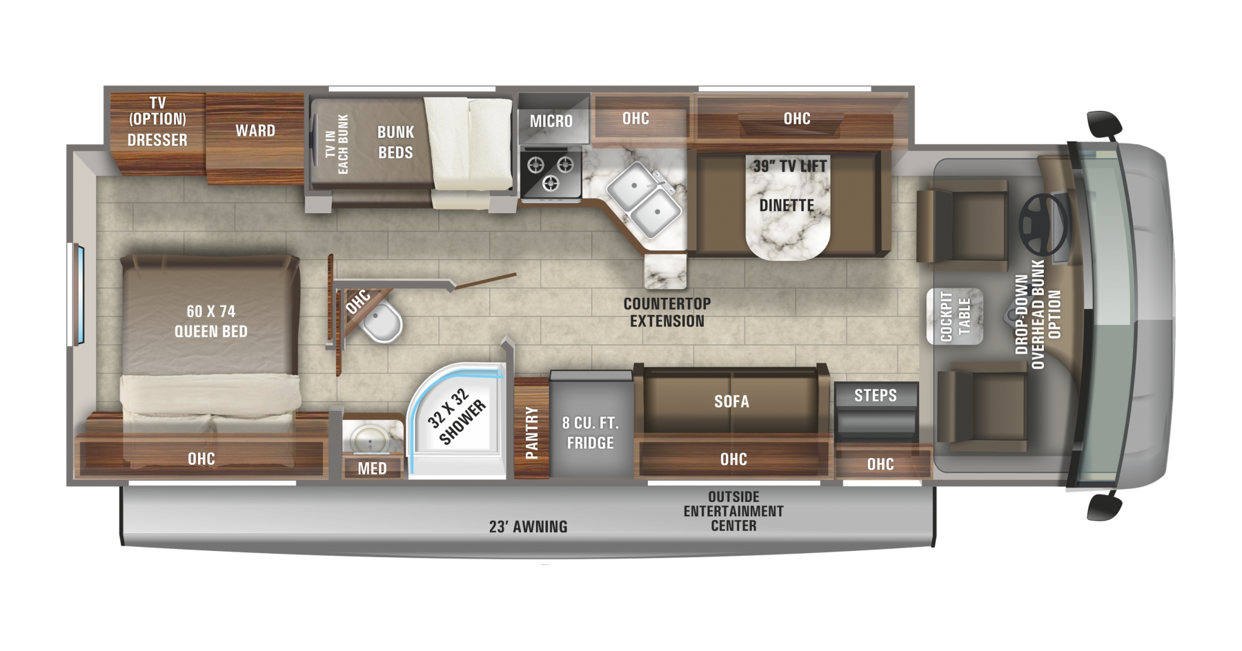 used class a with bunks