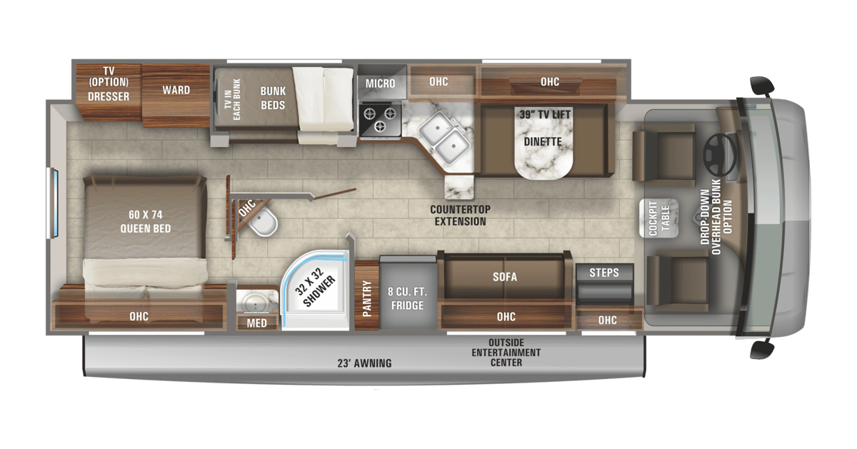 jayco alante class a motorhome floor plan