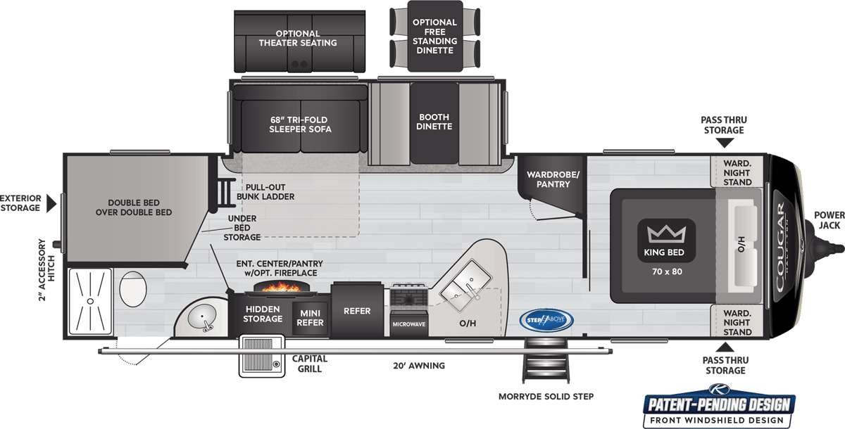 keystone cougar half ton travel trailer floor plan