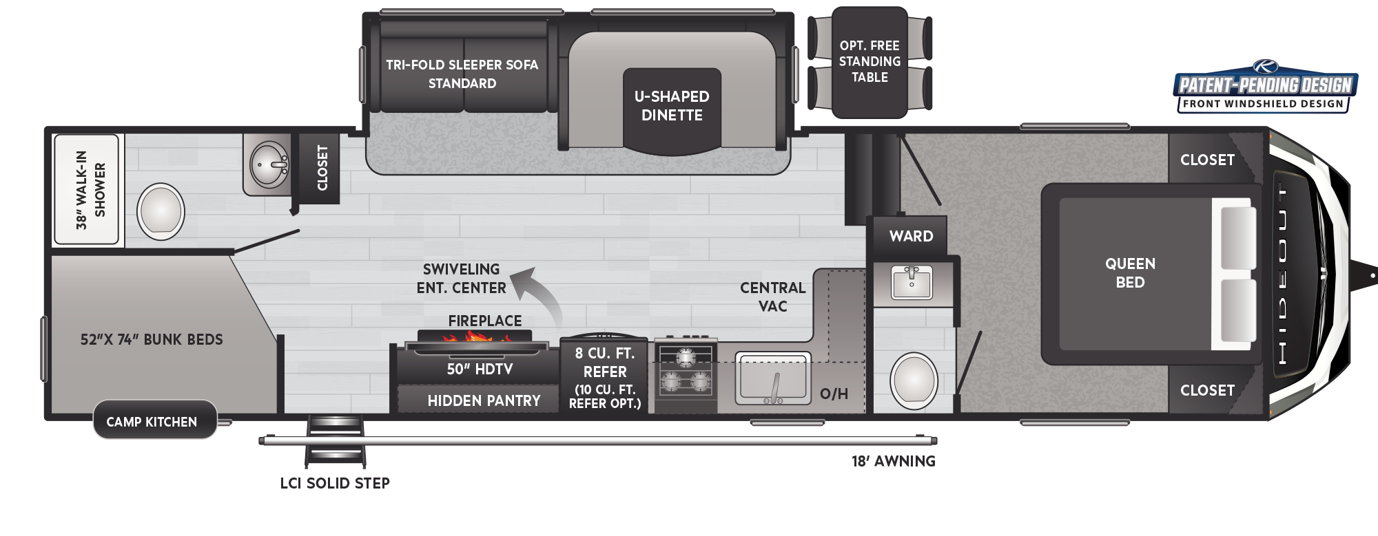 keystone rv hideout fifth wheel floorplan