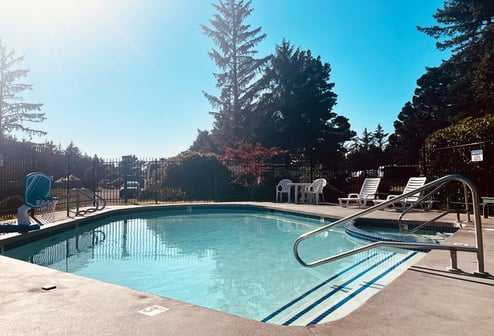 Community pool at Long Beach RV and Camping Resort