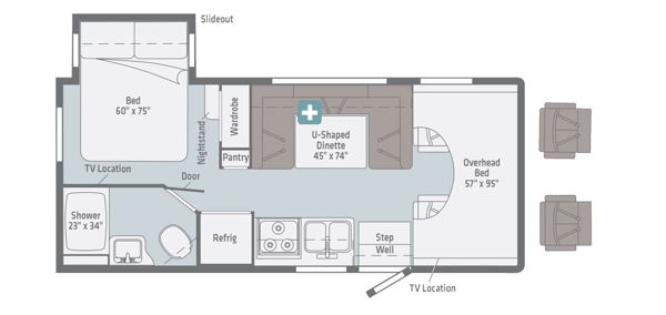 winnebago minnie winnie class c motorhome floorplan options