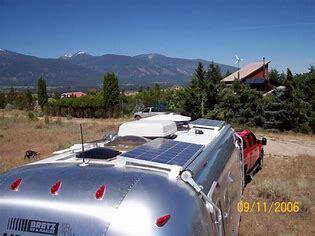 Solar panels on an Airstream travel trailers