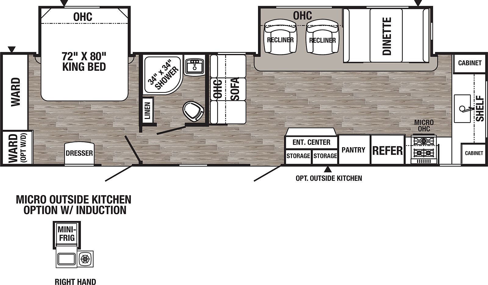 palomino puma 31fkrk floorplan with a rear bedroom