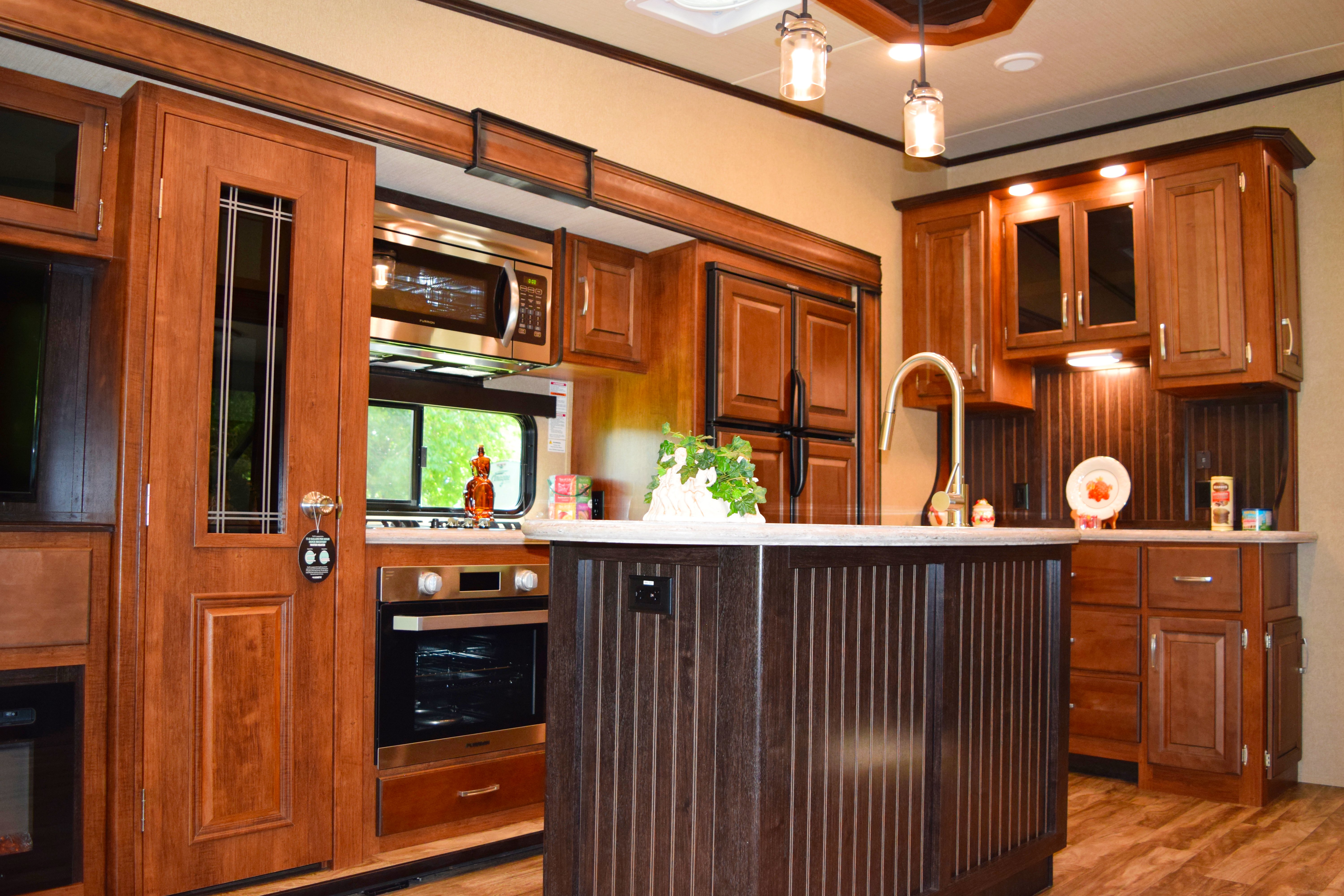 grand design reflection fifth wheel kitchen with center island