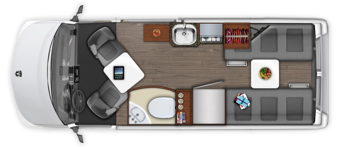 roadtrek zion class b motorhome floor plan