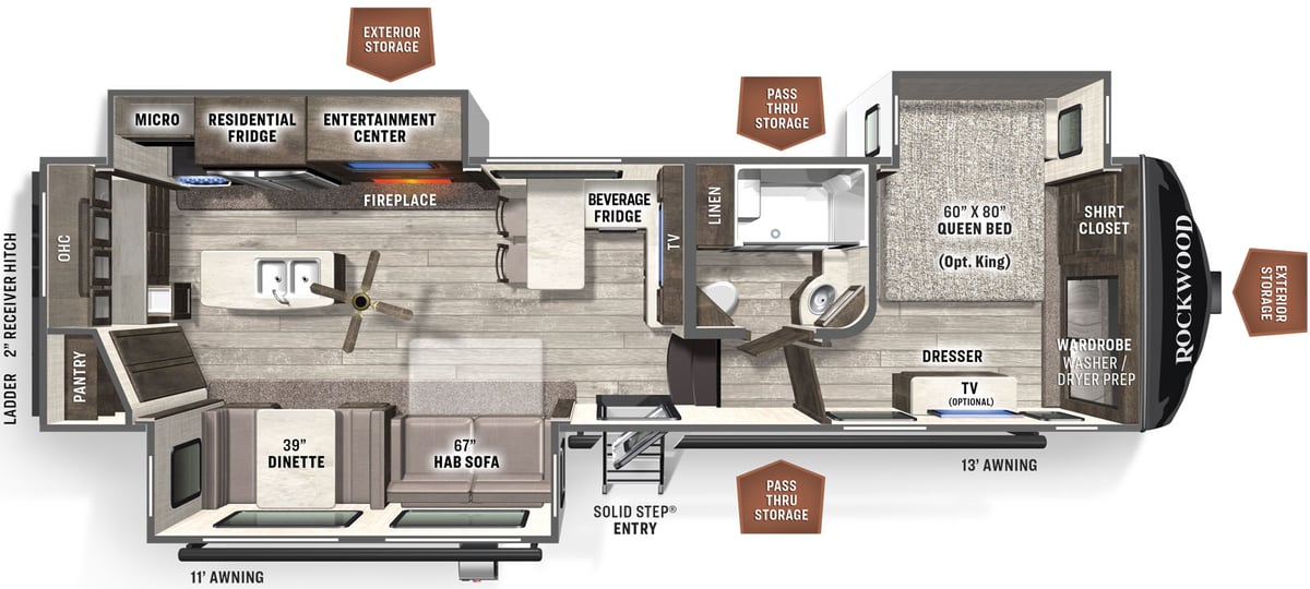 rockwood ultra lite ffith wheel floor plan