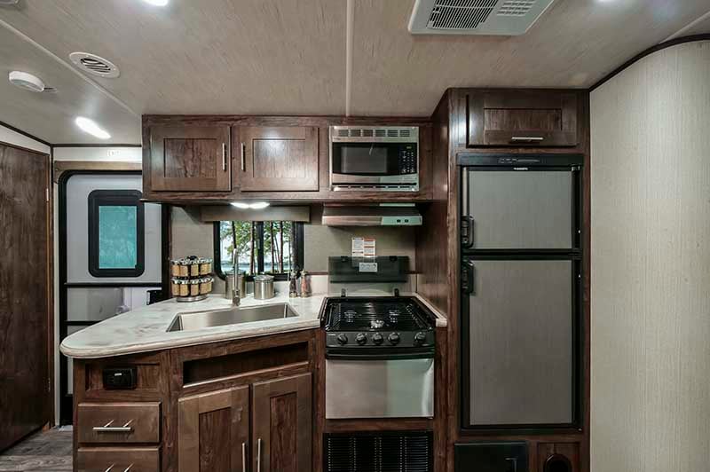 rv with stainless steel appliances