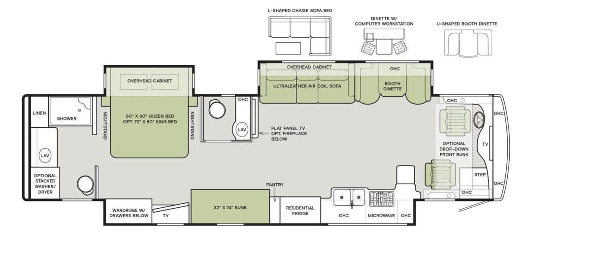 tiffin allegro red class a motorhome floor plan