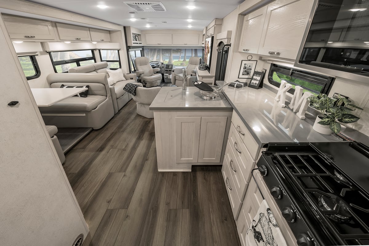 winnebago forza class a motorhome interior living space