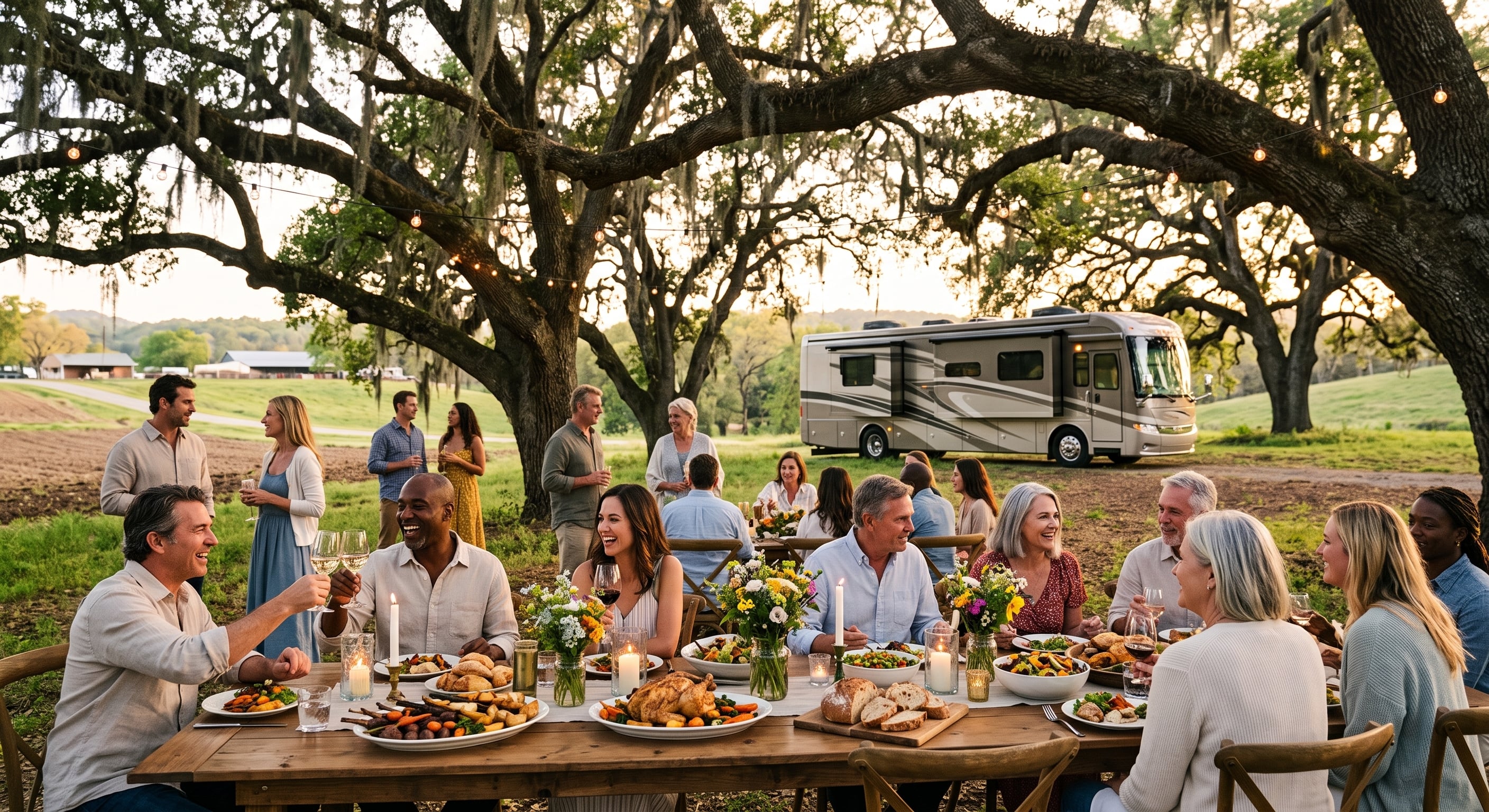 farm to table dinner setting